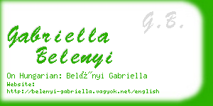 gabriella belenyi business card